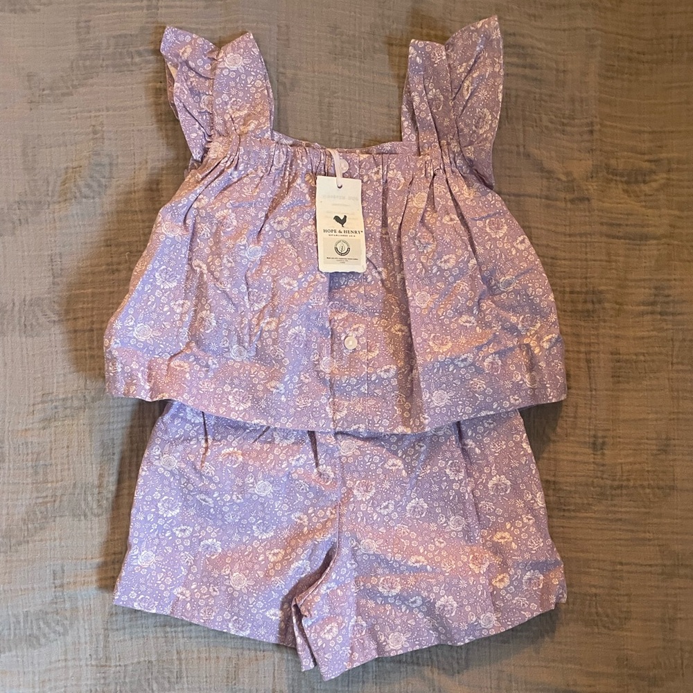 Faux Top Romper in Lavender Fields 3T Hope & Henry